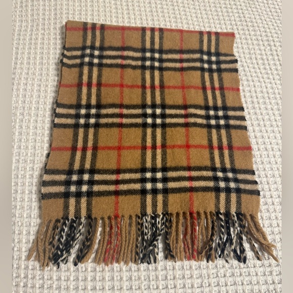 Burberry Tan and Black Checkered Scarf - Picture 1 of 4